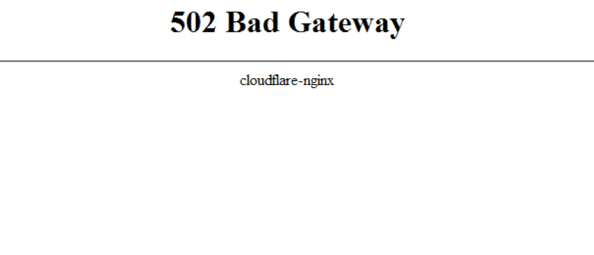 Error 502- Variación de error Cloudflare